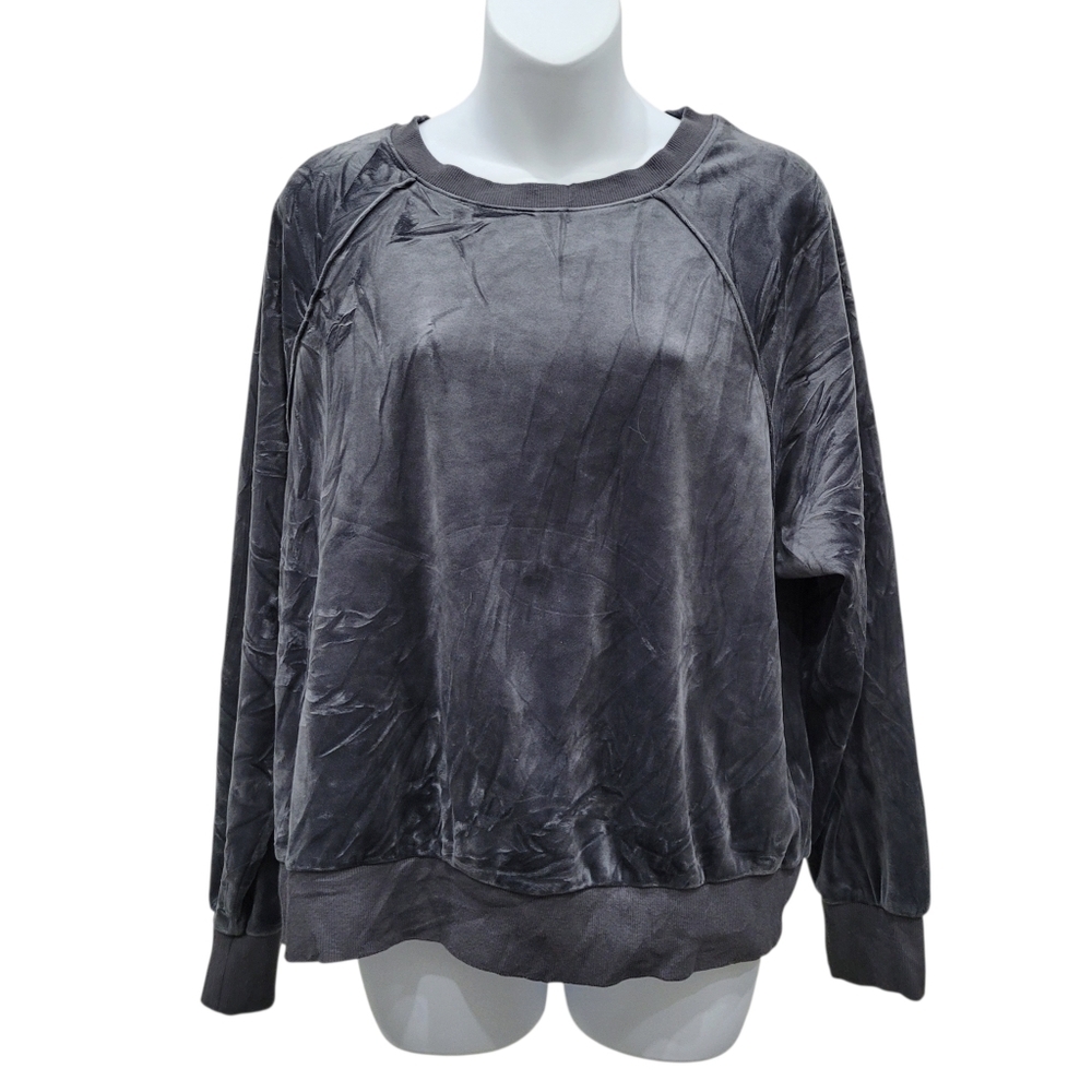 2/$20 Joe Fresh Grey Velvet Sweatshirt Top Size: Large